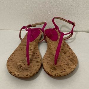 Ann Taylor Hot Pink Thong Sandal Size 5.5M Beach Fresh Simple.